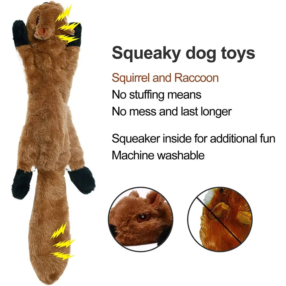 No-Stuffing Squeaky Dog Toy | Durable Crinkle Plush for Aggressive Chewers