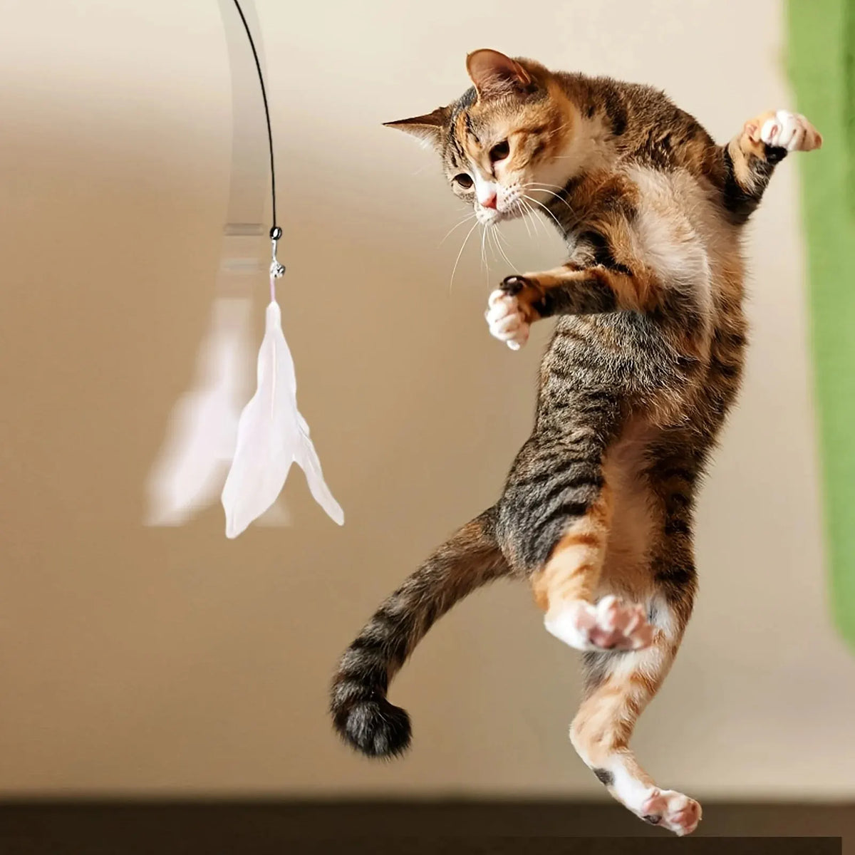Interactive Cat Teaser Wand – Suction Cup Feather Toy