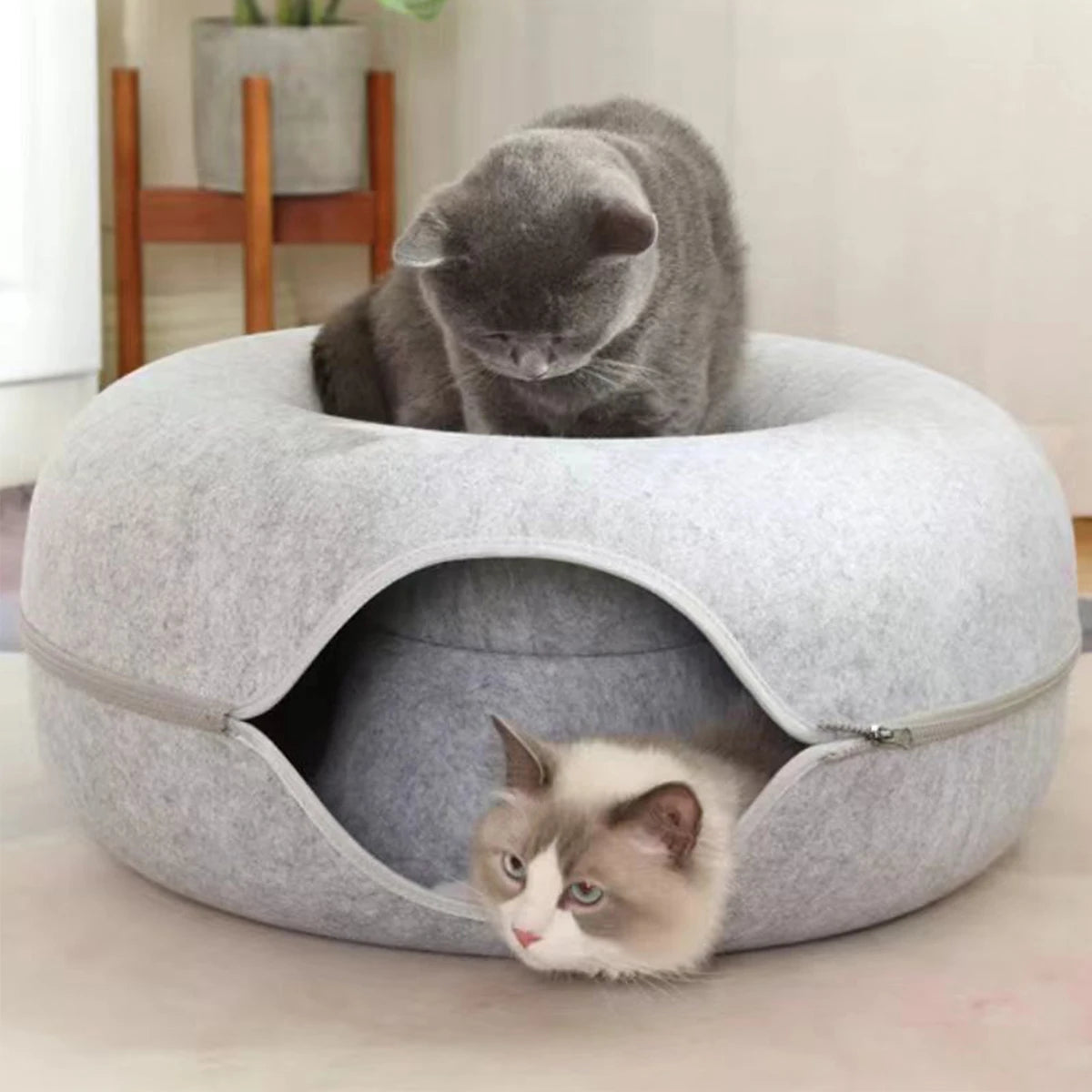 Cat Cave Donut Bed – Cozy Tunnel & Lounge