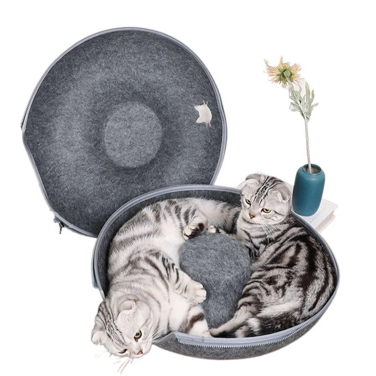 Cat Cave Donut Bed – Cozy Tunnel & Lounge