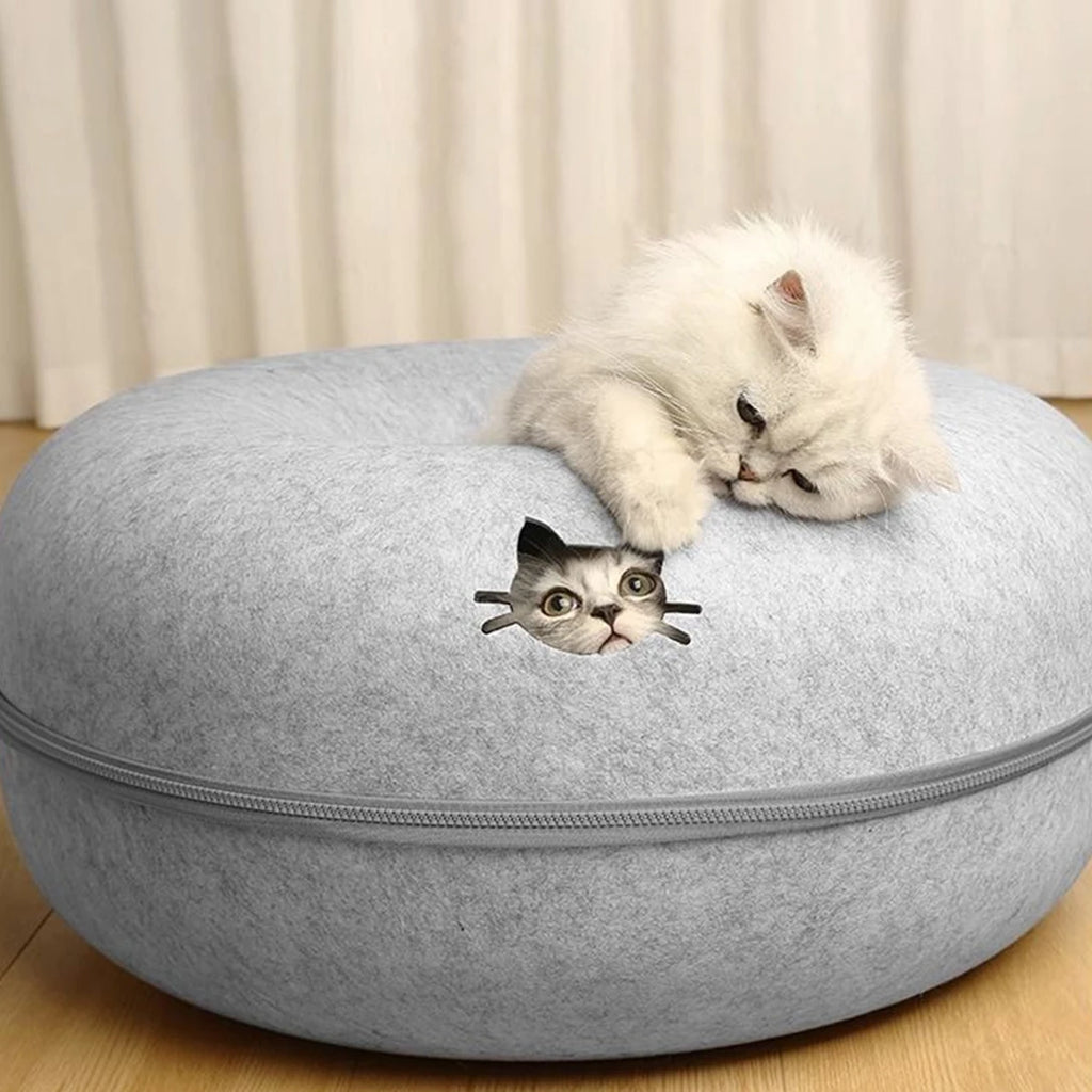 Cat Cave Donut Bed – Cozy Tunnel & Lounge