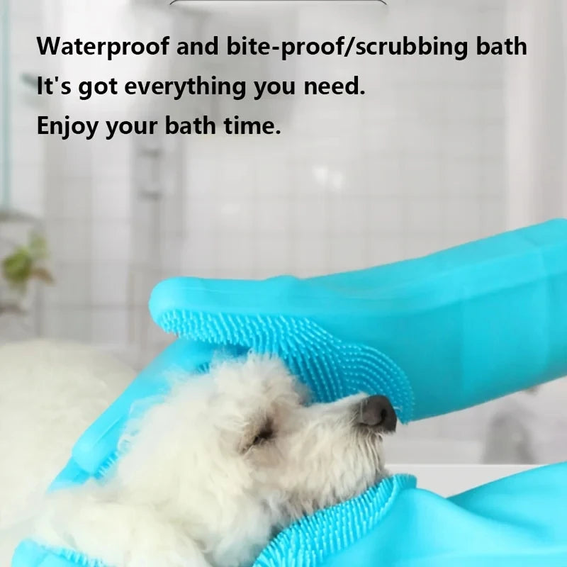 Gentle Pet Grooming Gloves – Bath, Massage & Hair Removal