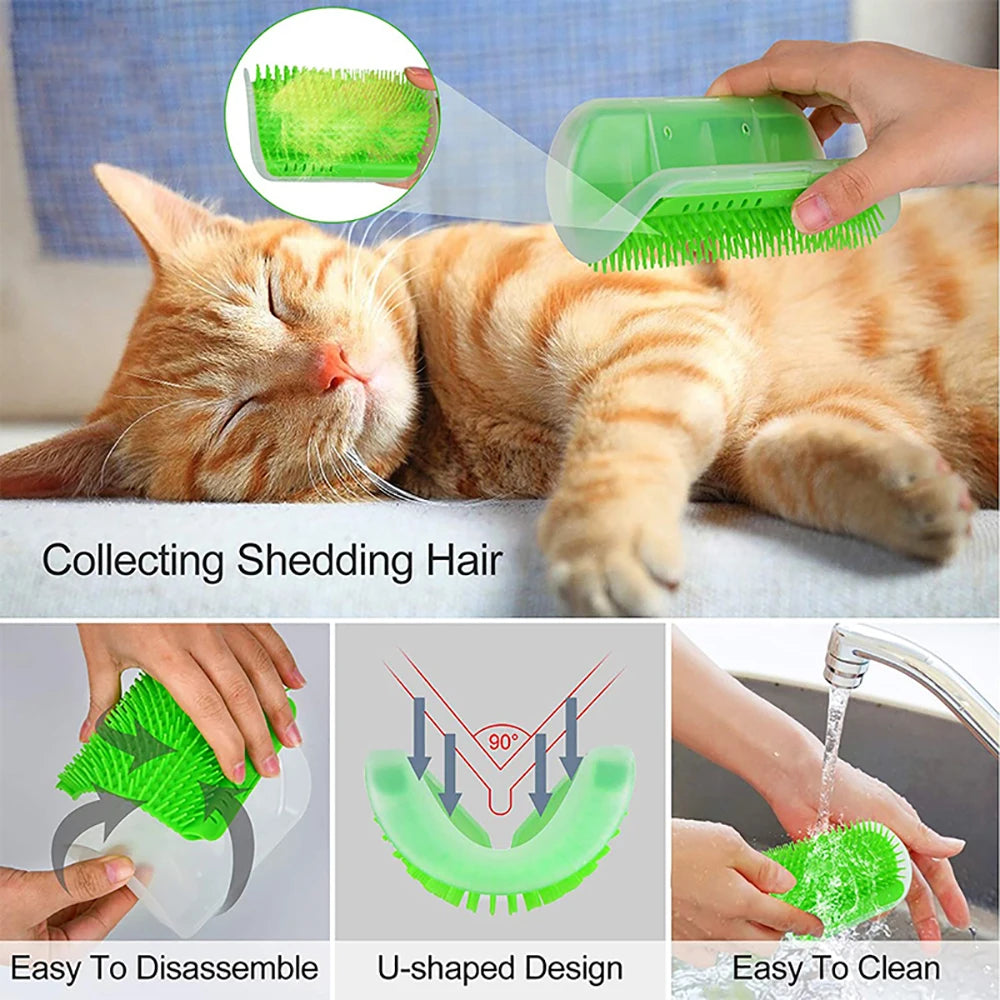 Cat Corner Self-Grooming Brush – Massage & Loose Hair Remover